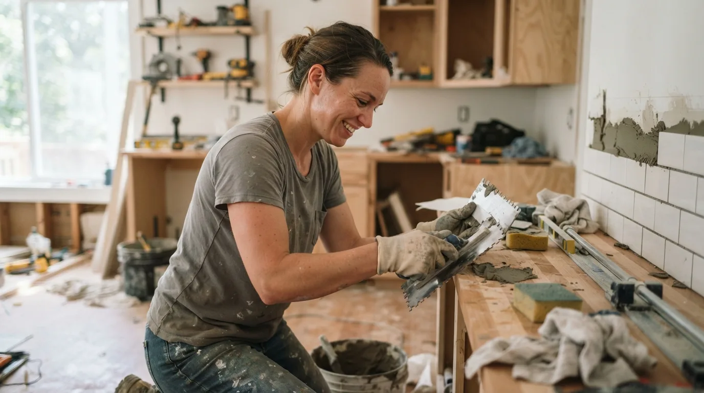 a person renovating a kitchen